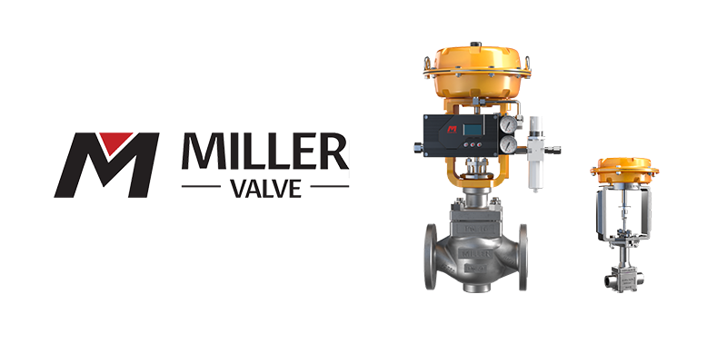 美国米勒F70智能气动调节阀直行程执行机构与金属硬密封结构特写