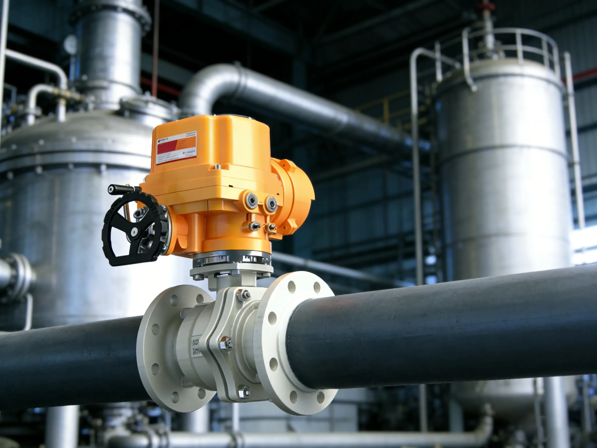 进口气动法兰球阀，浮动球结构，适用于化工与石油工业管道控制