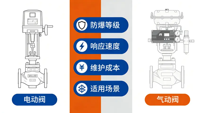 防爆系统中电动阀与气动阀选型对比:驱动方式、响应特性与工程适配